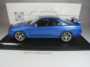 NISSAN SKYLINE GT-R R34 1/18 SOLIDO (BAYSIDE BLUE)