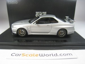 NISSAN SKYLINE GT-R R34 V SPEC II 1/43 EBBRO (SILVER)