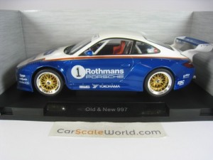 OLD AND NEW PORSCHE 911 (997) ROTHMANS 1/18 MCG (WHITE/BLUE)