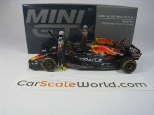 ORACLE RED BULL RACING RB18 WINNER MONACO GP 2022 SERGIO PEREZ 1/64 MINI GT (WITH FIGURE)