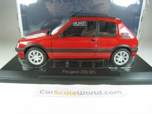 PEUGEOT 205 GTI 1.9 PHASE 2 1991 WITH PTS RIMS 1/18 NOREV (RED)