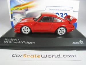 PORSCHE 911 CARRERA RS CLUBSPORT (993) 1995 1/43 SOLIDO (GUARDS RED)