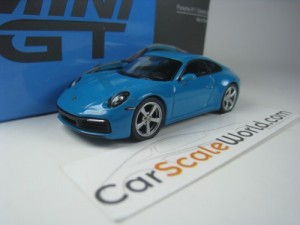 PORSCHE 911 CARRERA S (992) 1/64 MINI GT (MIAMI BLUE)