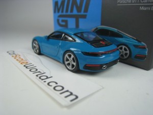 PORSCHE 911 CARRERA S (992) 1/64 MINI GT (MIAMI BLUE)
