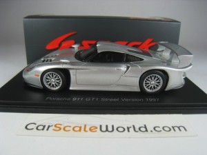 PORSCHE 911 GT1 STREET VERSION 1997 1/43 SPARK (SILVER METALLIC)