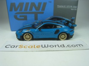 PORSCHE 911 GT2 RS (991) WEISSACH PACKAGE 1/64 MINI GT (MIAMI BLUE)