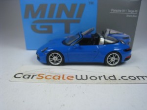 PORSCHE 911 TARGA 4S (992) 1/64 MINI GT (SHARK BLUE)