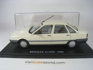 RENAULT 21 GTS 1986 1/24 IXO HACHETTE (WHITE) WITH BLISTER