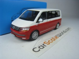 VOLKSWAGEN T6 MULTIVAN 2017 1/64 JKM (WHITE/RED)