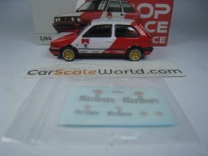 VOLKSWAGEN GOLF GTI MK2 WITH MARLBORO STICKERS 1/64 POP RACE