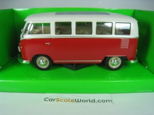 VOLKSWAGEN T1 BUS 1963 1/24 WELLY (RED/WHITE)