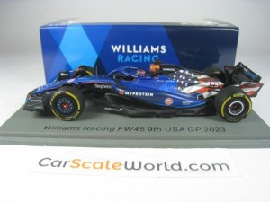 WILLIAMS RACING FW45 9TH USA GP 2023 ALEX ALBON 1/43 SPARK