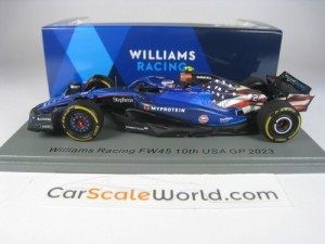 WILLIAMS RACING FW45 10TH USA GP 2023 LOGAN SARGEANT 1/43 SPARK