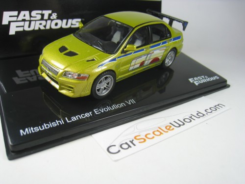 MITSUBISHI LANCER EVOLUTION VII FAST AND FURIOUS 1/43 IXO ALTAYA (LIME GREEN)