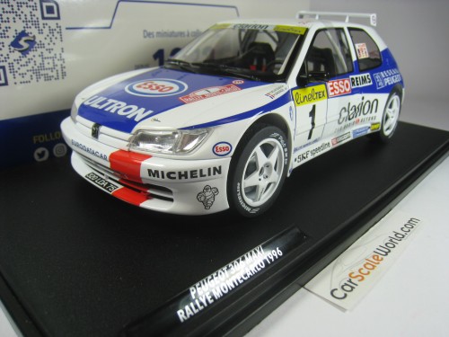 PEUGEOT 306 MAXI RALLY MONTE CARLO 1996 F. DELECOUR 1/18 SOLIDO