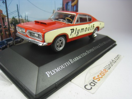 PLYMOUTH BARRACUDA SUPERSTOCK TEST MULE 1968 1/43 IXO ALTAYA (ORANGE/CREAM)