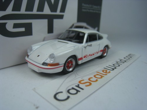 PORSCHE 911 CARRERA RS 2.7 1/64 MINI GT (WHITE/RED)