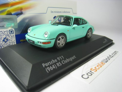 PORSCHE 911 CARRERA RS CLUBSPORT (964) 1992 1/43 SOLIDO (MINT GREEN)