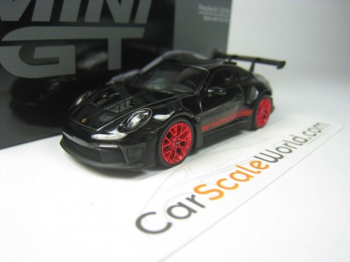 PORSCHE 911 GT3 RS (992) 1/64 MINI GT (BLACK/RED)